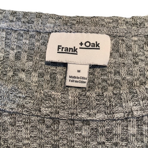 Frank & Oak Ribbed Slim Fit Crewneck Top Heather Grey Size M Minimalist Capsule - Picture 5 of 7